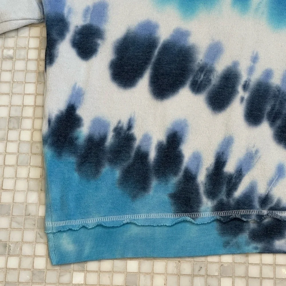 Vintage Havana Blue and White Tie-Dye Girls Sweatshirt